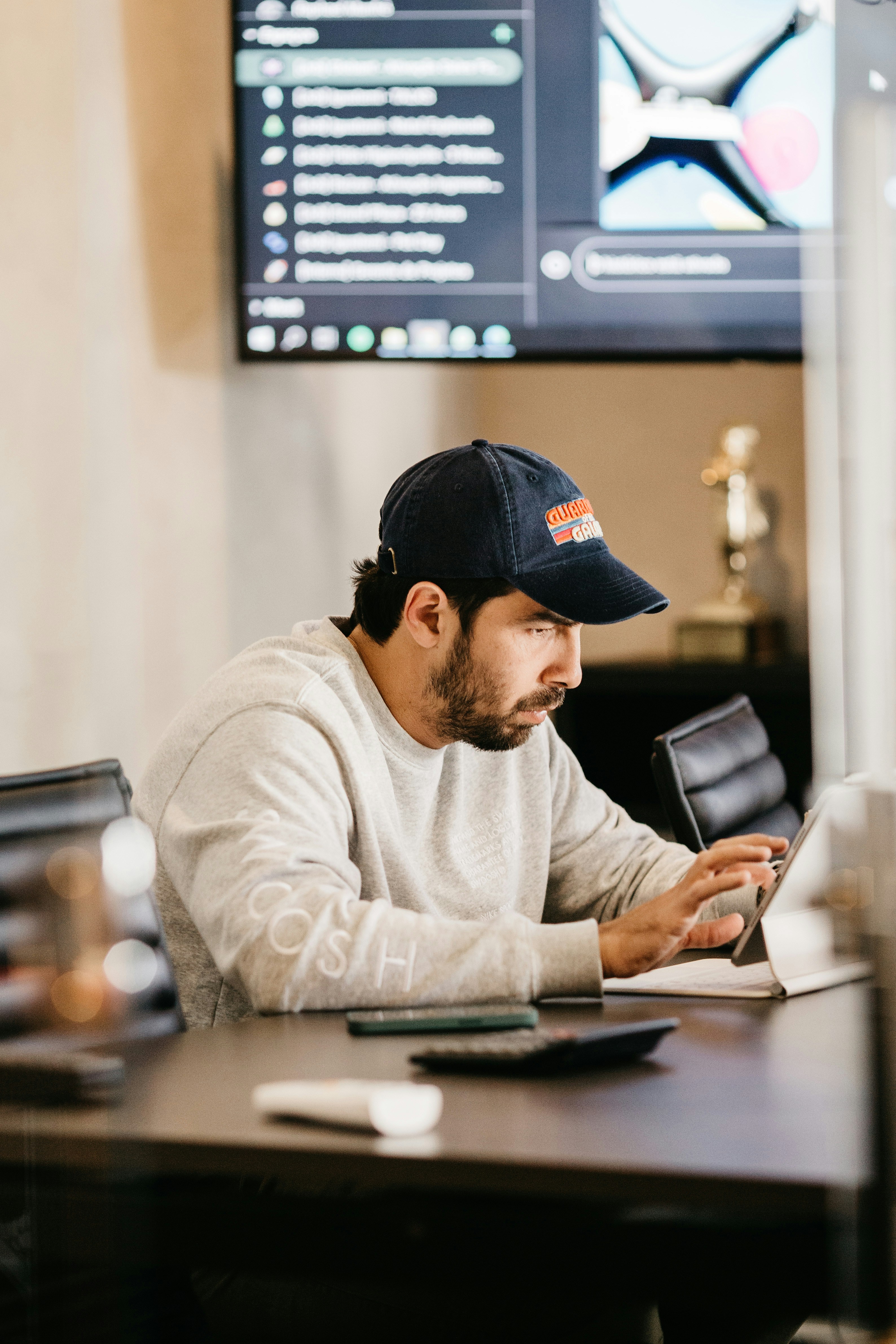 A strategist reviewing audience research and notes